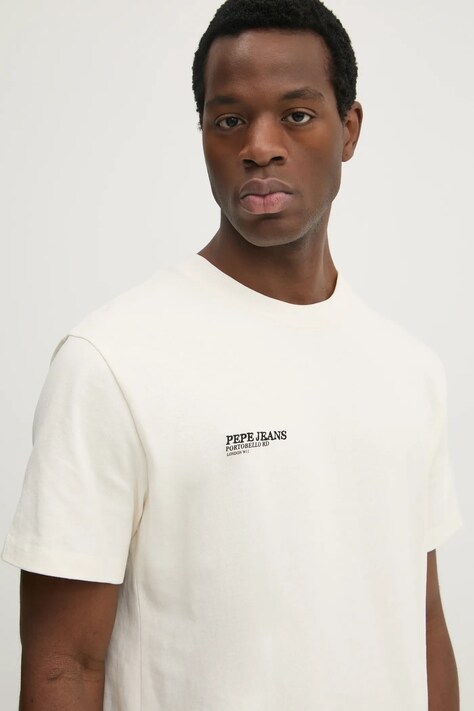 Бавовняна футболка Pepe Jeans DALTON TEE — SS25-TSM0FJ, бежевий — фото 4