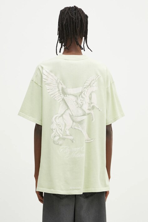 Represent cotton t-shirt Elegance In Motion men’s green color with a print MLM41066.37