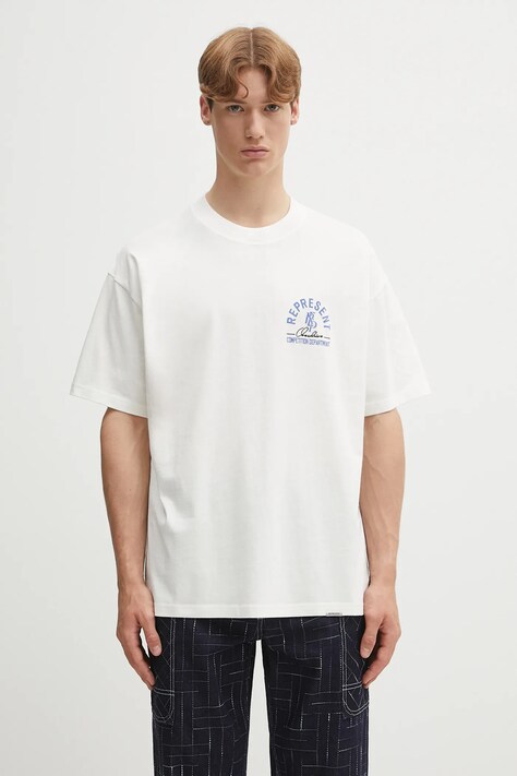Represent t-shirt bawełniany Competition Department męski kolor beżowy z nadrukiem MLM41061.72