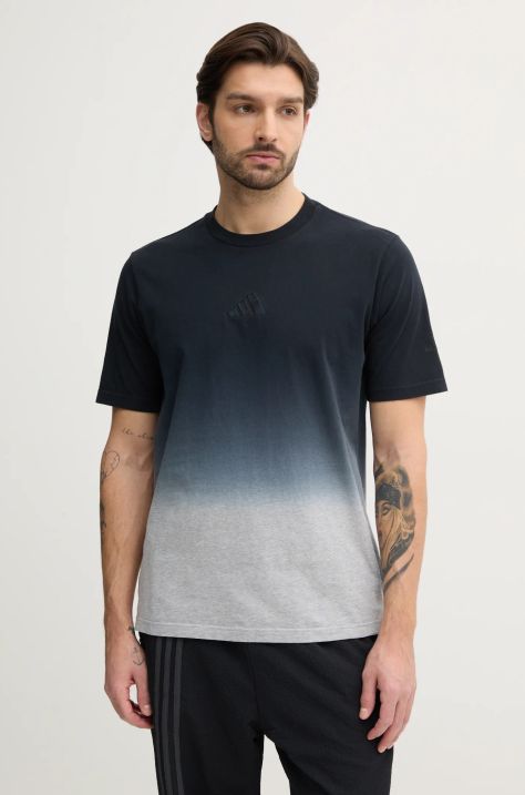 adidas tricou din bumbac ALL SZN Dip Dye barbati, culoarea gri, modelator, JJ3694