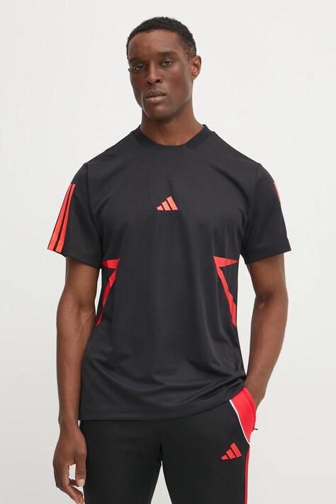 adidas tricou Tiro barbati, culoarea negru, cu imprimeu, JC8052