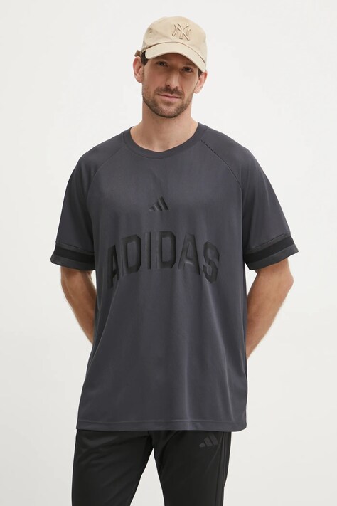 Tričko adidas US Sports šedá barva, s potiskem, JD8097