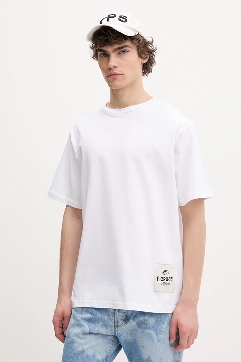 Bavlněné tričko Fiorucci Label Regular Fit T-Shirt bílá barva, s aplikací, U02SPTSH323CJ01WH01