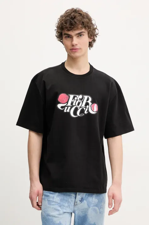 Бавовняна футболка Fiorucci Curly Lollipop Logo Boxy T-Shirt чоловіча колір чорний з принтом U02SPTSH103CJ01BK02