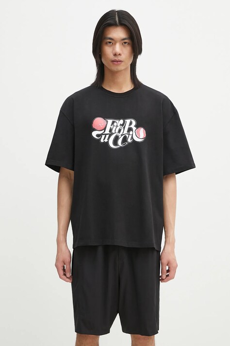 Fiorucci cotton t-shirt Curly Lollipop Logo Boxy T-Shirt men’s black color with a print U02SPTSH103CJ01BK02