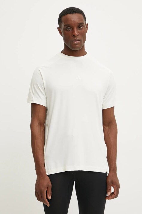 adidas Performance tricou de antrenament Puremotion culoarea bej, neted, JI8235