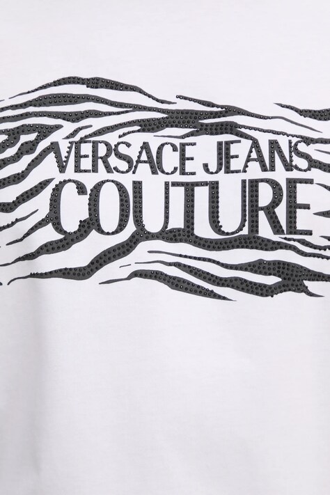 Бавовняна футболка Versace Jeans Couture — SS25-TSM0IZ, білий — фото 5