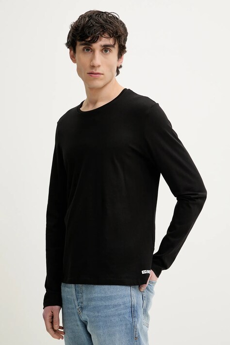 Diesel longsleeve din bumbac KIRK-D-BOX T-SHIRT culoarea negru, neted, A18029.0LIAD