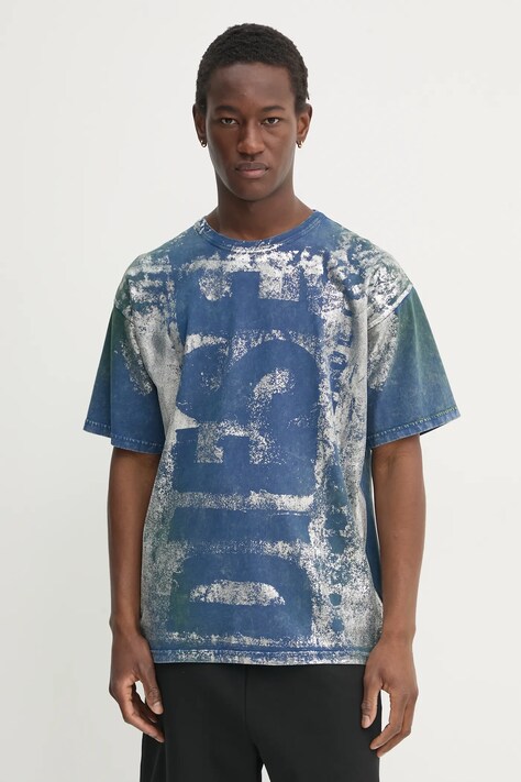 Diesel tricou din bumbac T-BOXT-R2 T-SHIRT barbati, culoarea albastru marin, cu imprimeu, A16143.0BNET