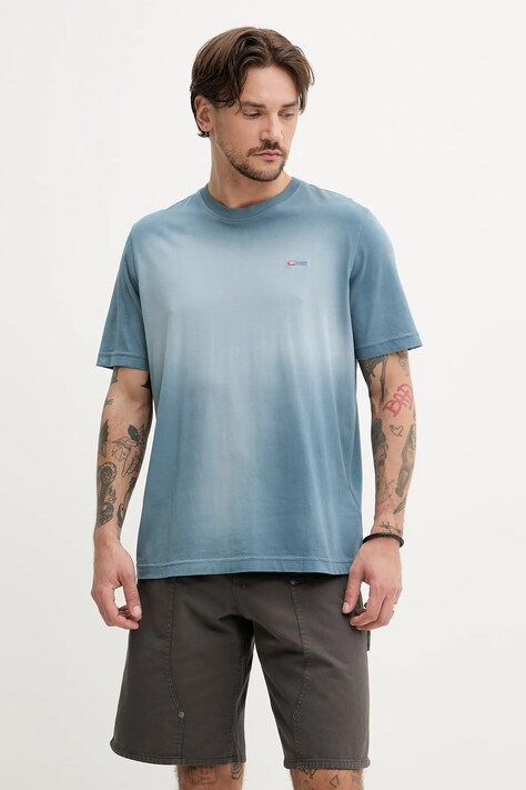 Diesel tricou din bumbac T-ADJUST-R15 T-SHIRT barbati, culoarea gri, modelator, A16621.0PKAL