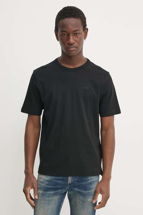 Diesel tricou T-ADJUST-SLITS-R17 T-SHIRT bărbați, culoarea negru, uni, A16672.0AIJU