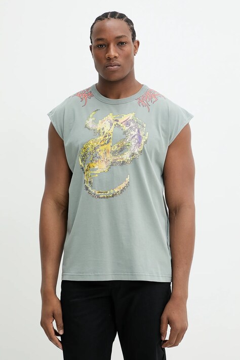 Diesel tricou din bumbac T-BOXT-SL-R1 TANK TOP culoarea gri, A17640.0SLBT