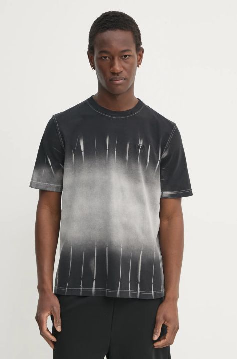 Diesel pamut póló T-ADJUST-R21 T-SHIRT fekete, férfi, mintás, A17801.0SLBQ