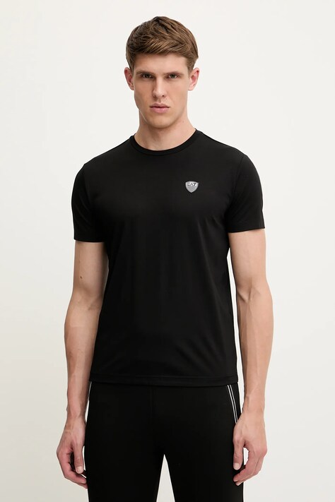 Тениска EA7 Emporio Armani в черно с изчистен дизайн PJRGZ.8NPT16