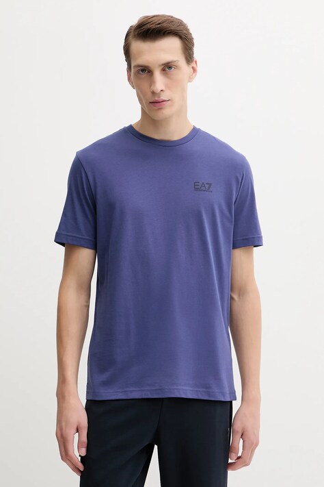 EA7 Emporio Armani t-shirt bawełniany męski kolor fioletowy z nadrukiem AF10375.7M000567