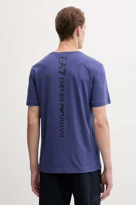 EA7 Emporio Armani футболка чоловіча бавовняна — SS25-TSM0L9, фіолетовий — фото 3