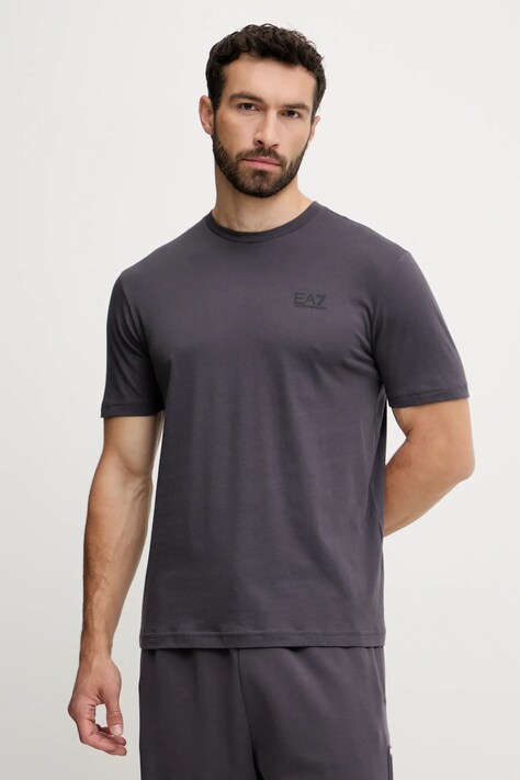 EA7 Emporio Armani t-shirt bawełniany męski kolor niebieski z nadrukiem AF10375.7M000567