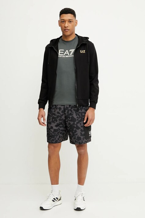 Бавовняна футболка EA7 Emporio Armani — SS25-TSM0LG, зелений — фото 2