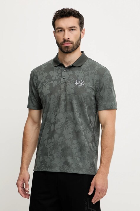 EA7 Emporio Armani polo męski kolor zielony wzorzysty AF13917.7M000049