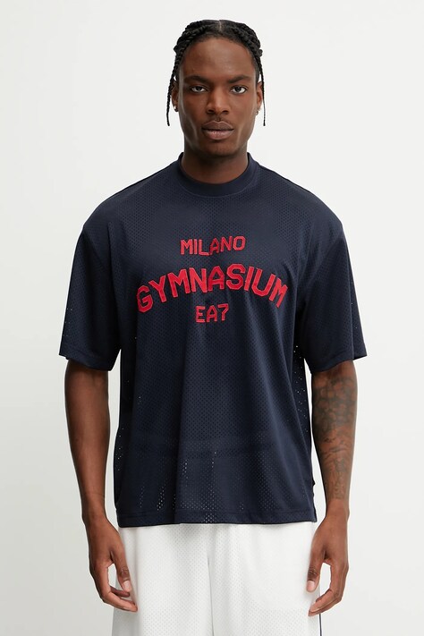 Тренувальна футболка EA7 Emporio Armani колір синій візерунок AF13509.7M000249