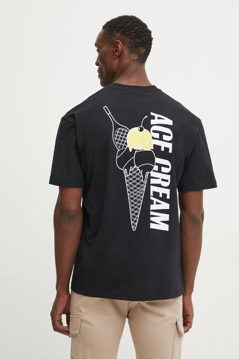 Bavlnené tričko EA7 Emporio Armani pánske, čierna farba, s potlačou, AF13244.7M000118