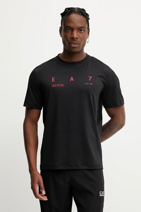 T-shirt προπόνησης EA7 Emporio Armani ανδρικό, χρώμα: μαύρο, AF13802.7M000110