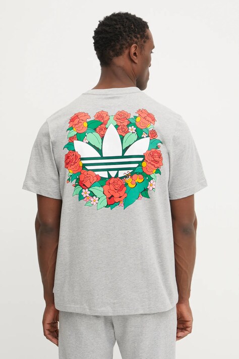 adidas Originals tricou din bumbac MBN TEE bărbați, culoarea gri, cu imprimeu, JN7031
