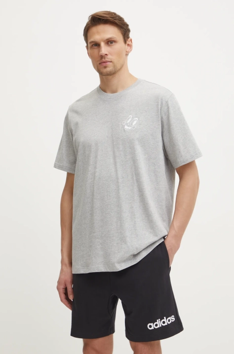 Pamučna majica adidas Originals MBN TEE za muškarce, boja: siva, s tiskom, JN7029