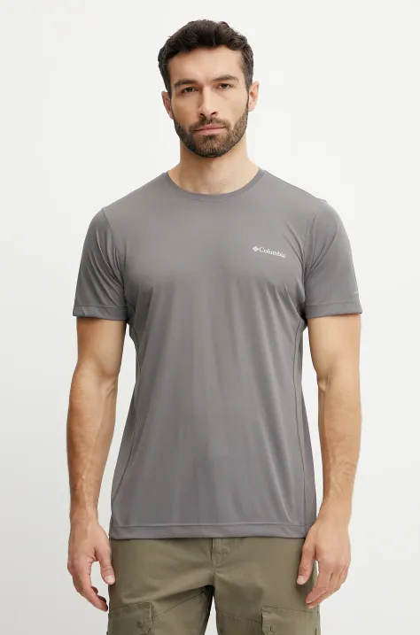 Columbia t-shirt sportowy Zero Rules męski kolor szary gładki 2118501