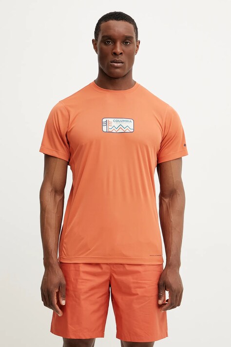 Columbia tricou sport Zero Rules culoarea portocaliu, cu imprimeu, 2118541