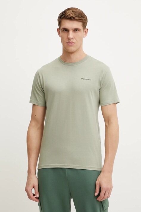Columbia tricou din bumbac North Cascades barbati, culoarea verde, cu imprimeu, 1834041.