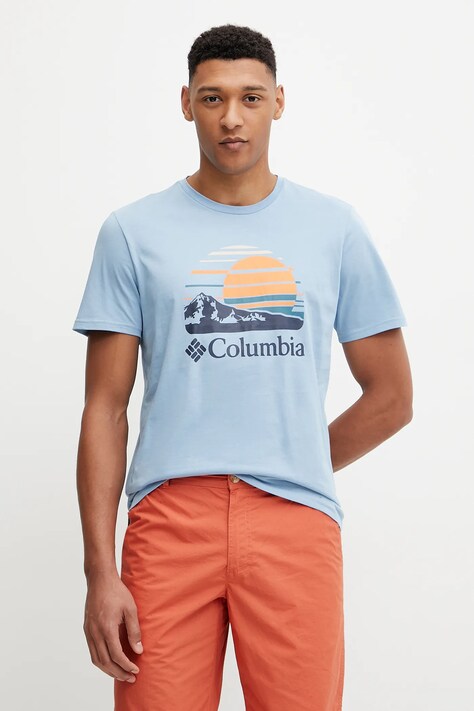 Бавовняна футболка Columbia Path Lake чоловіча з принтом 1934814.