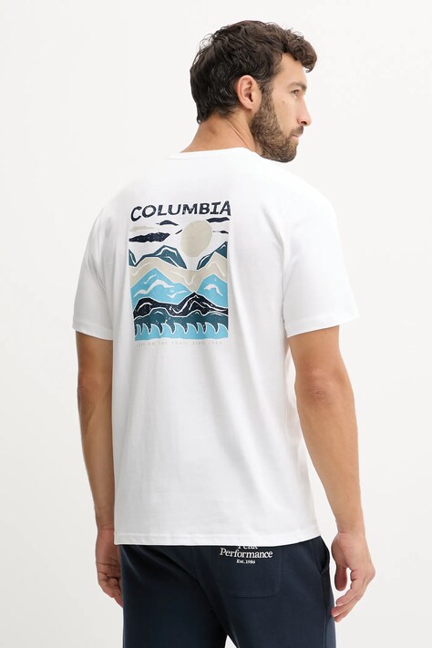 Columbia tricou din bumbac Explorers Canyon culoarea negru, cu imprimeu, 2036451.