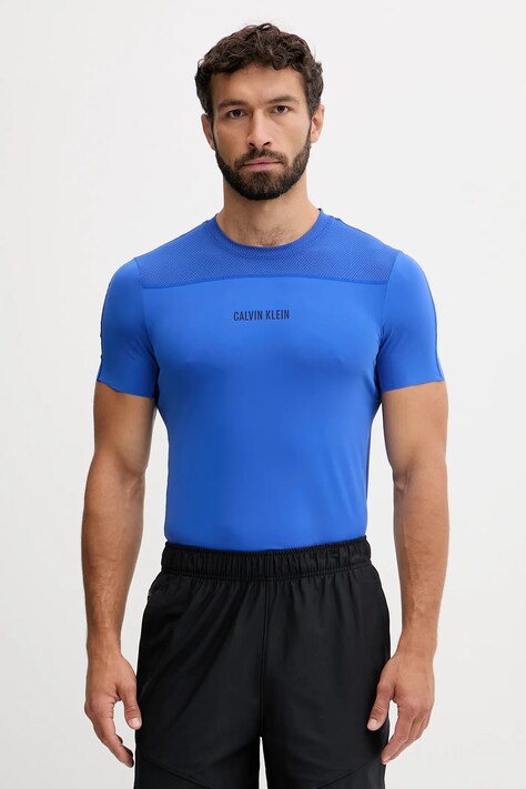 Calvin Klein Performance t-shirt treningowy kolor niebieski z nadrukiem LVGMS5K188
