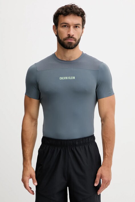 Calvin Klein Performance t-shirt treningowy kolor szary z nadrukiem LVGMS5K188