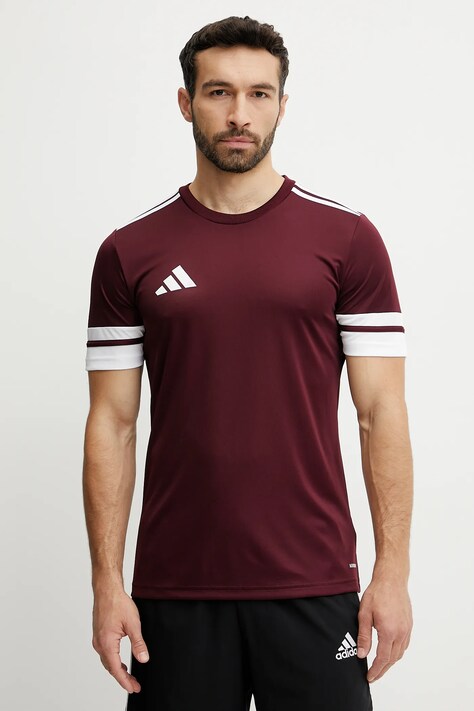 adidas Performance tricou de antrenament Squad 25 culoarea bordo, cu imprimeu, JC8675
