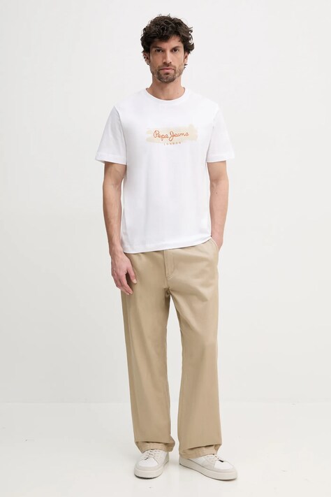 Бавовняна футболка Pepe Jeans PICTHON — SS25-TSM0RJ, білий — фото 2