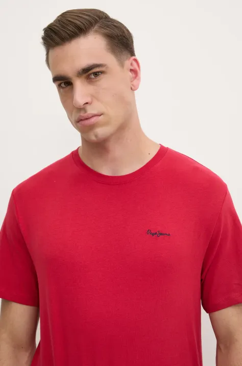 Pepe Jeans t-shirt in cotone CONTRAST CONNOR uomo colore rosso PM509933