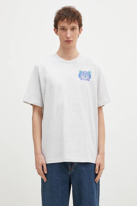 Хлопковая футболка Billionaire Boys Club Tropical Crest мужская цвет серый с принтом B24461
