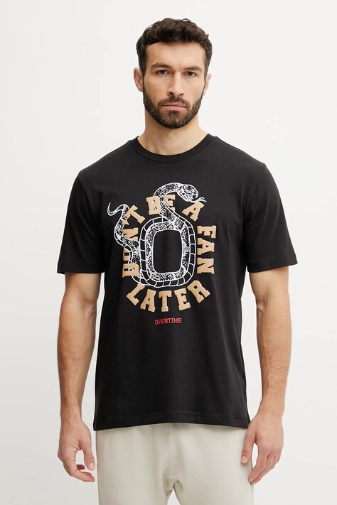 Bavlněné tričko adidas černá barva, s potiskem, JM0291