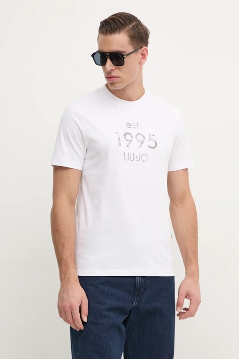 Liu Jo t-shirt fehér, férfi, nyomott mintás, QA5125 J4924