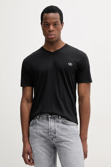 Liu Jo t-shirt fekete, férfi, nyomott mintás, QA5176 J4805