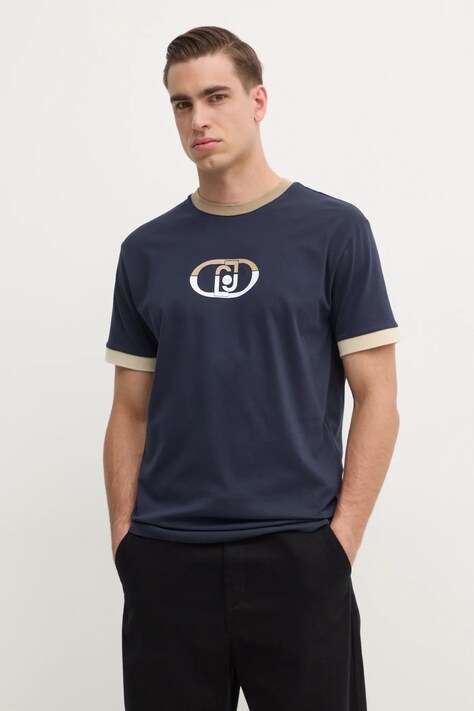 Liu Jo t-shirt sötétkék, férfi, nyomott mintás, QA5275 J4819