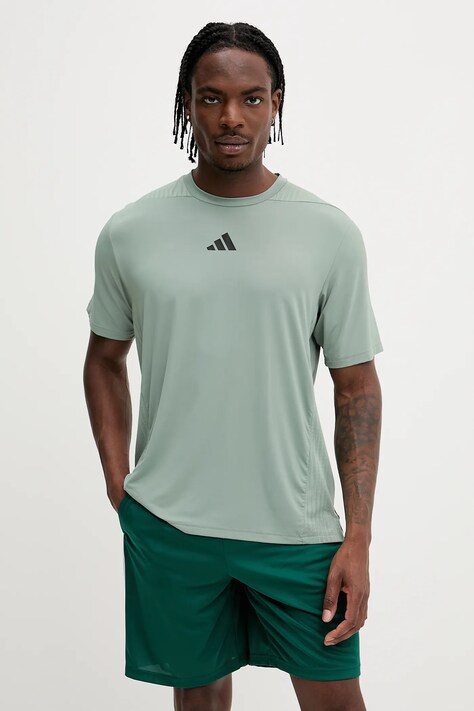 Tréninkové tričko adidas Performance Designed for Training pánské, zelená barva, JI8187