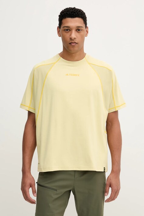 adidas TERREX tricou sport x National Geographic culoarea galben, cu imprimeu, JD5961