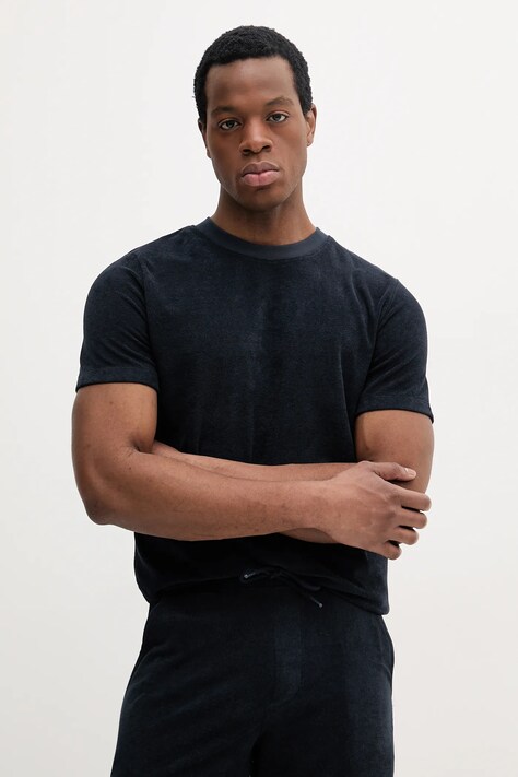 Lindbergh t-shirt męski kolor granatowy gładki 30-400260