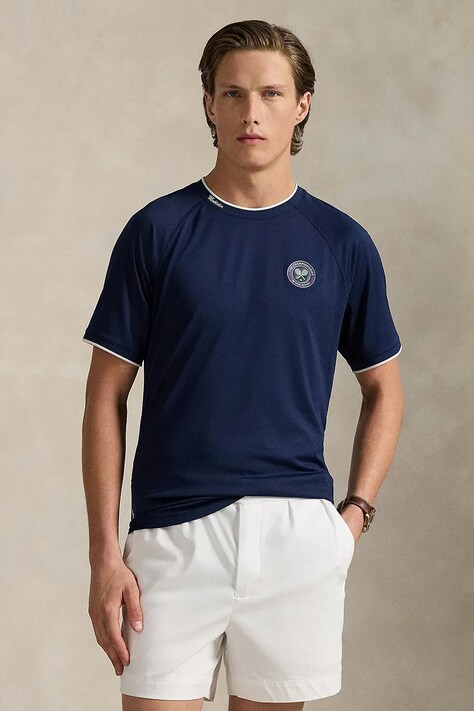 Polo Ralph Lauren tricou culoarea bleumarin, uni, 710970488