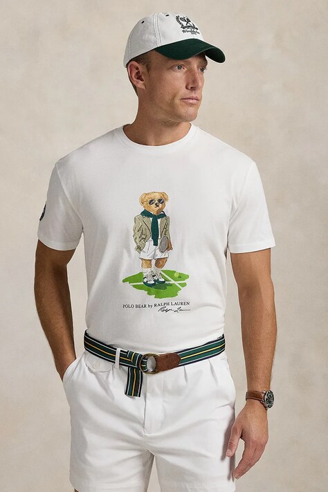Хлопковая футболка Polo Ralph Lauren цвет белый с принтом 710970519