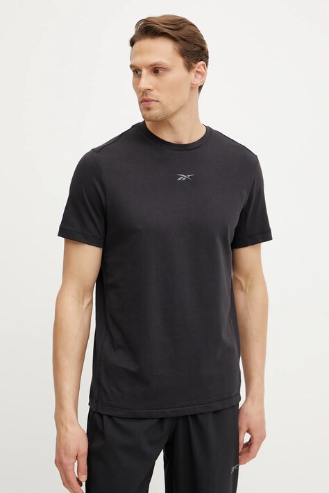 Μπλουζάκι προπόνησης Reebok Athlete χρώμα: μαύρο, 100215058
