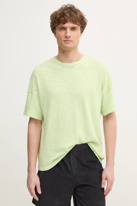 American Vintage tricou din bumbac barbati, culoarea verde, melanj, MSON02AGE25